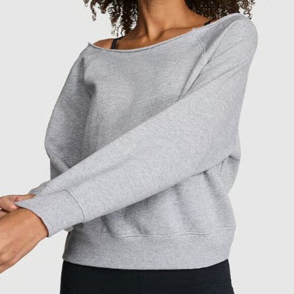 PINK Victoria's Secret Ivy Fleece Off-The-Shoulder Sweatshirt - Picture 11 of 15